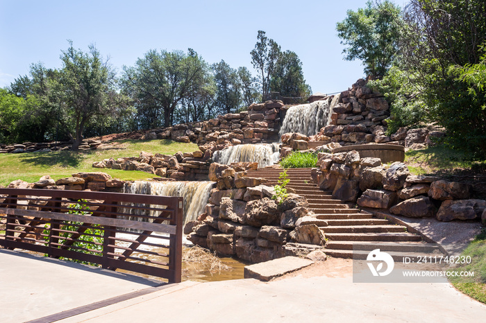 The Falls in Lucy Park in Wichita Falls in Texas, USA