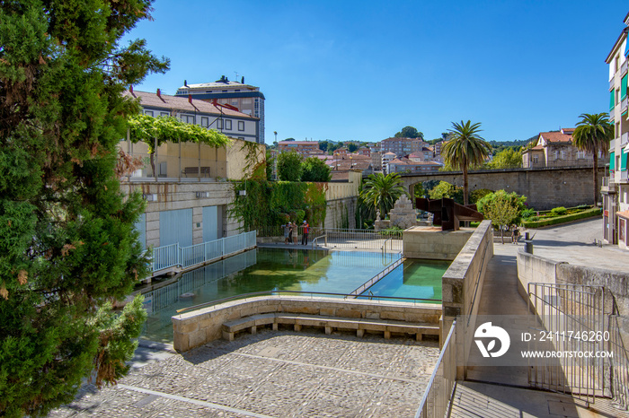 pool of hot thermal and medicinal waters of the Burgas in the city of Ourense