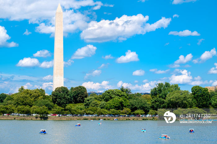 The Washington Monument seen across the Tidal Basin in Washingto