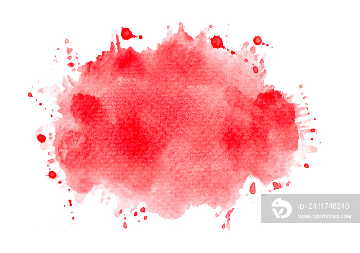 brush splash color red on paper.abstract watercolor background