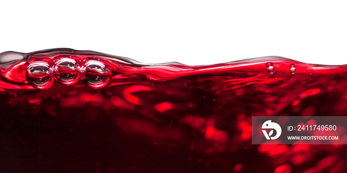 Red wine on white background