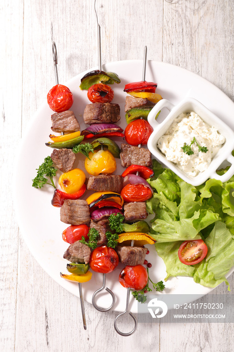 skewer barbecue, beef