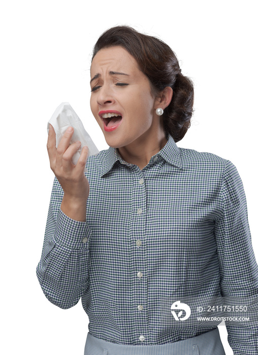 Woman with allergy