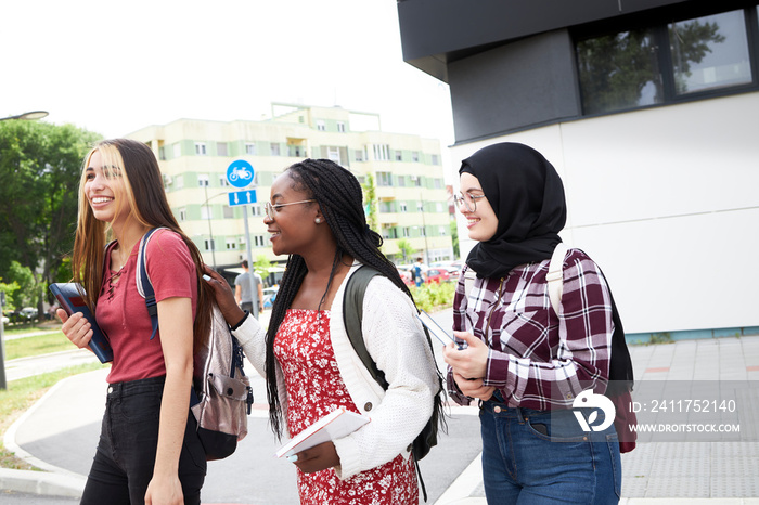 A group of students going to their class at the university