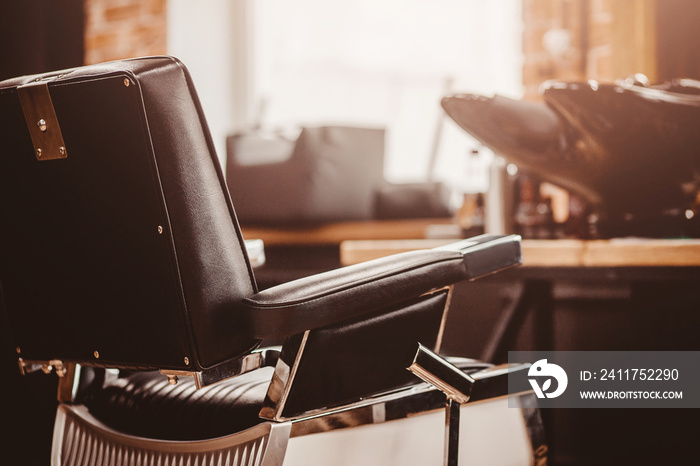 Barbershop armchair. Modern hairdresser