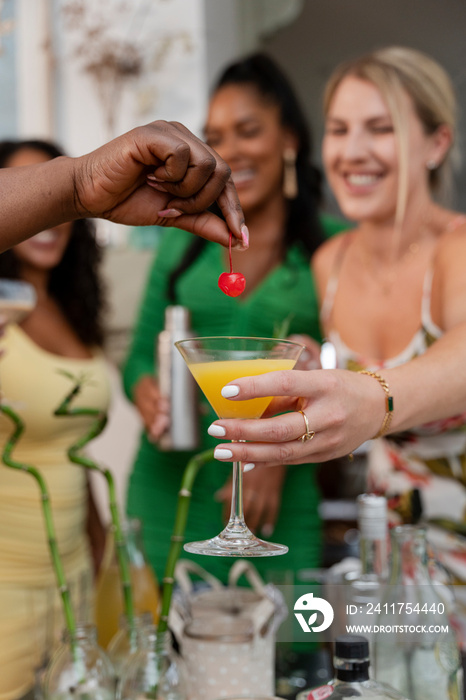 Group of women celebrating at home