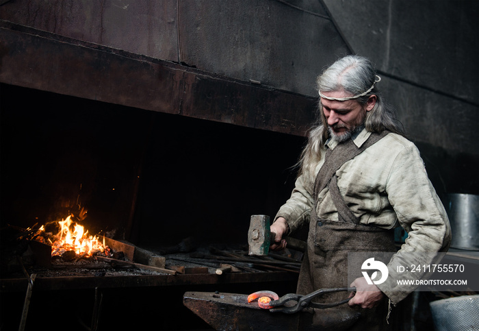 Old blacksmith forges detail in the smithy