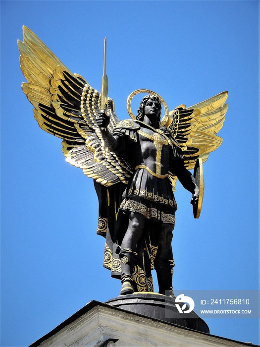 monument to Archangel Michael in Kyiv, Ukraine