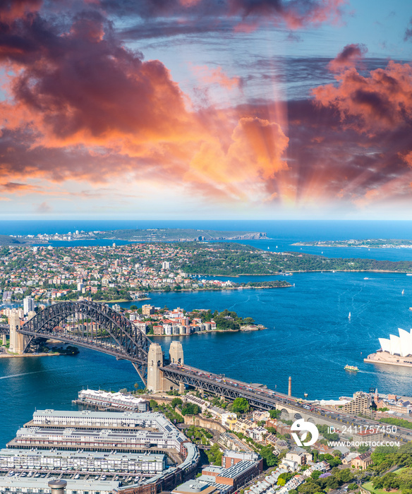 Sydney Harbour, NSW, Australia at dusk