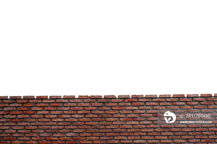 Red brick bricks. white background blur or blurry