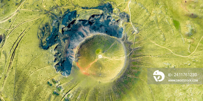 Aerial photography of Volcano No. 3 of Ulan Hada Volcano, Ulan Chabu, Inner Mongolia, China