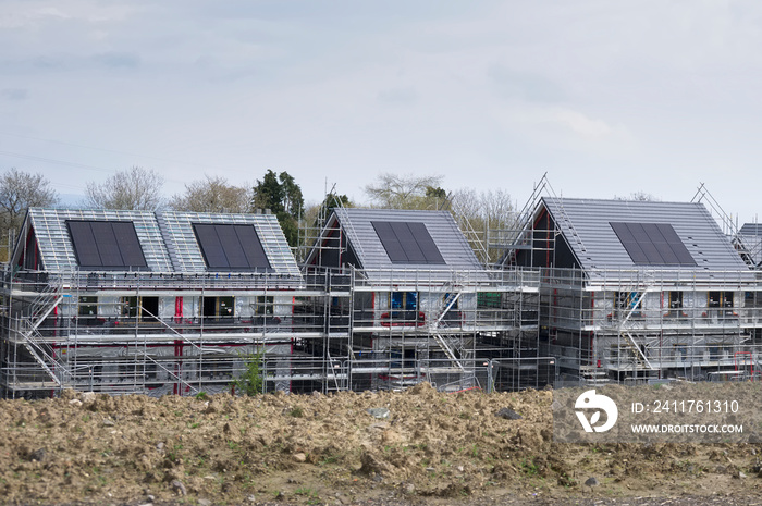 Solar panels installed on new houses being built