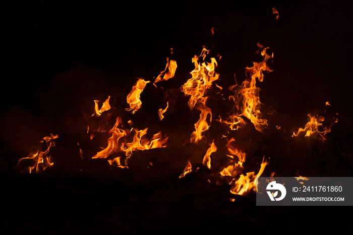 Flame of fire on a black background