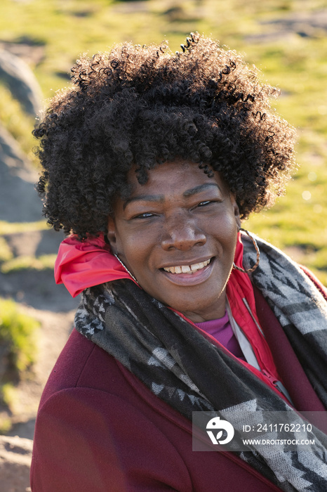 Portrait of senior woman in winter clothing