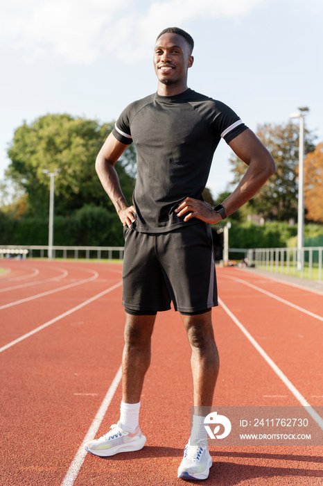 Portrait of athlete at stadium