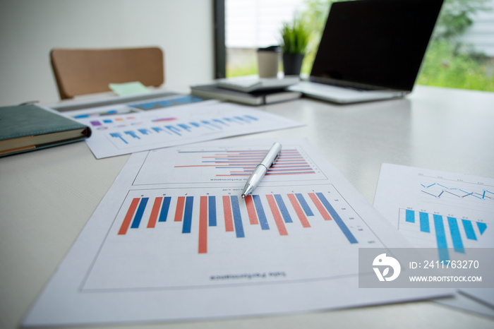 financial accounting concept with graphs and charts