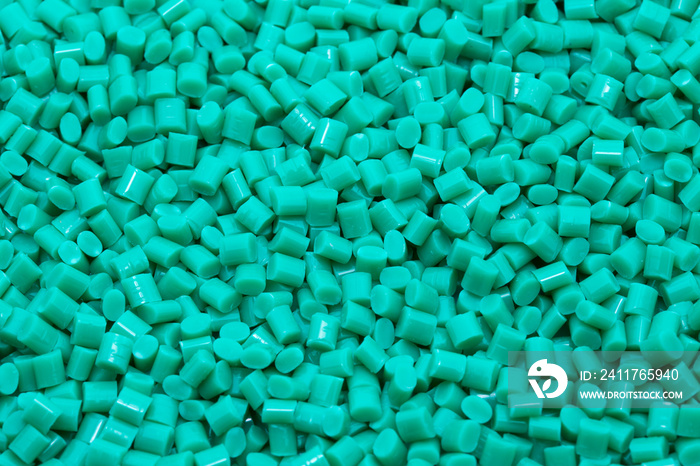 Green plastic polymer granules