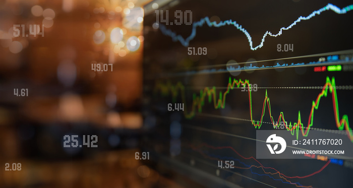 finance investment business concept. stock market  index with indicator background..