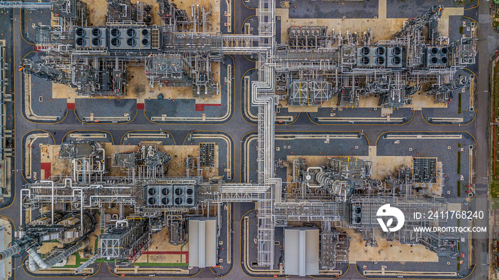 Refinery industrial, Aerial view Oil and Gas refinery plant.