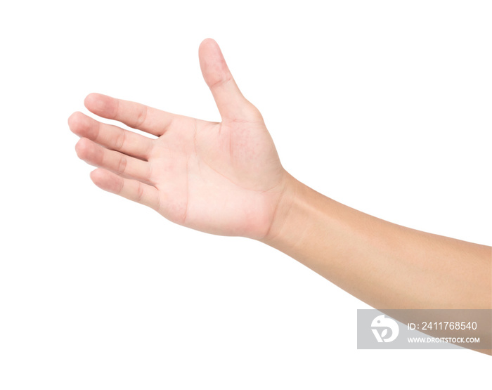 Mand hand isolated on white background with clipping path, health care and medical concept