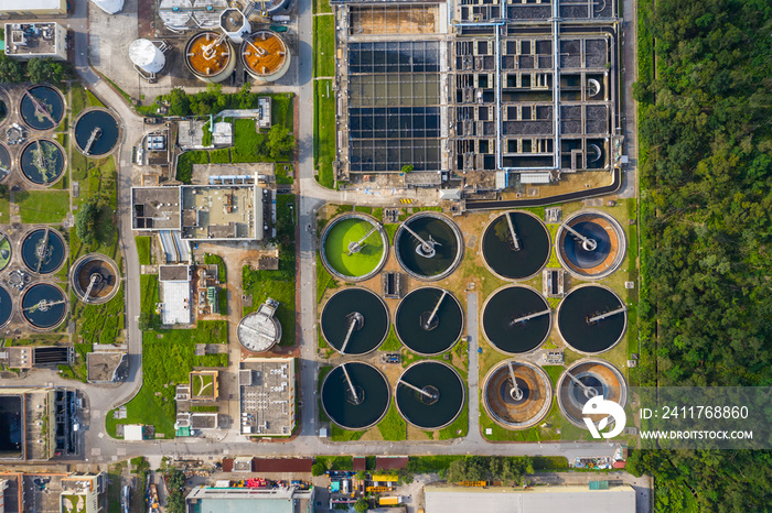 Top view of Hong Kong industrial factory