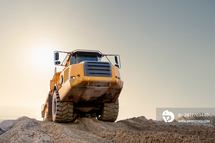 camion de chantier en action