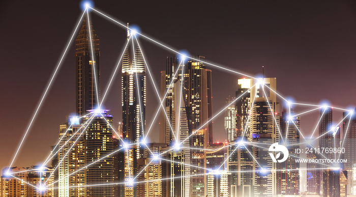 Dubai Skyline At Night