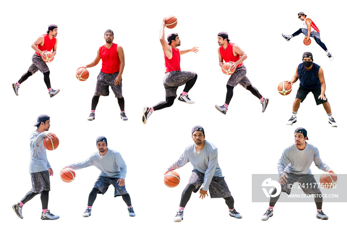 Collection Athletes  basketball on a white background.