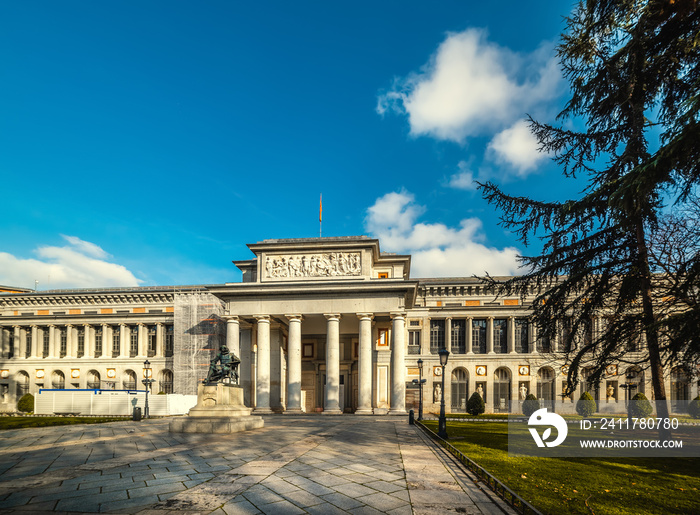 Front view of world famous Prado museum in Madrid