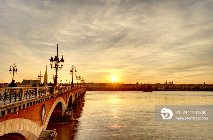 Bordeaux at sunset, France