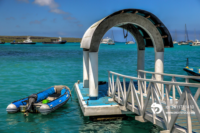 Scenery along the shores and streets of Puerto Ayora in the Galapagos