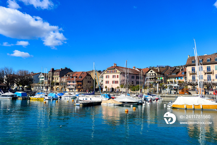 Yachthafen Lutry, Distrikt Lavaux-Oron des Kantons Waadt / Schweiz