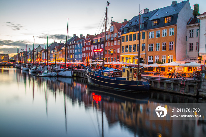 Copenhagen city and canal Nyhavn in Denmark