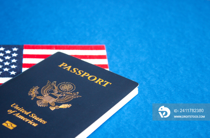 American flag and passport.