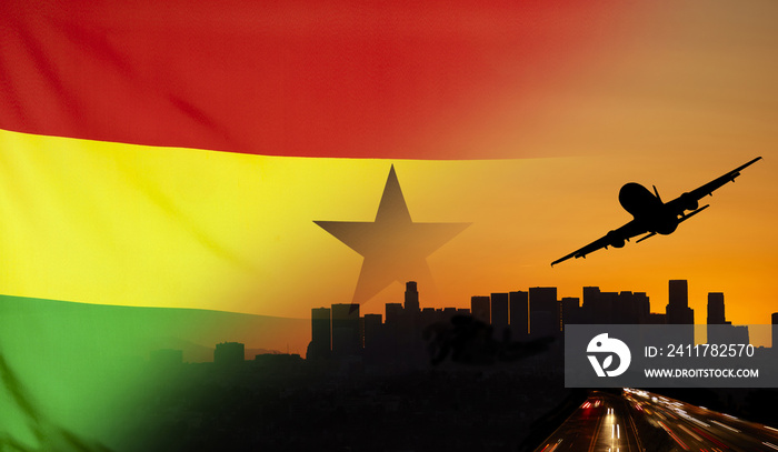 Ghana fabric Flag Travel and Transport Concept