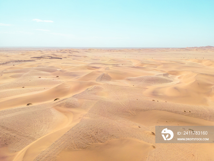 Namibia Desert. Aerial View Sand Dunes near Walvis Bay and Swakopmund. Skeleton Coast. Namibia. Africa.