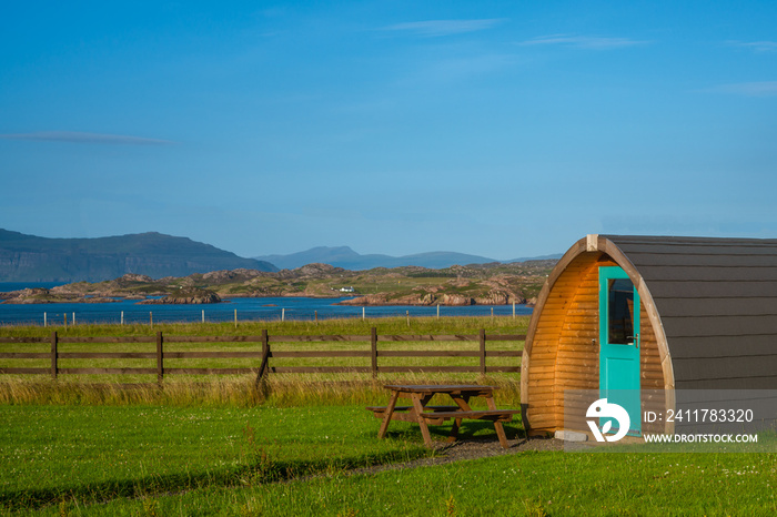 Glamping Pod By the Sea in Scotland on a Beautiful Summer Day