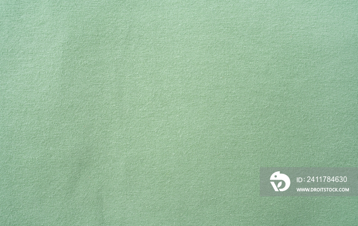 Green cotton knit fabric texture material close-up