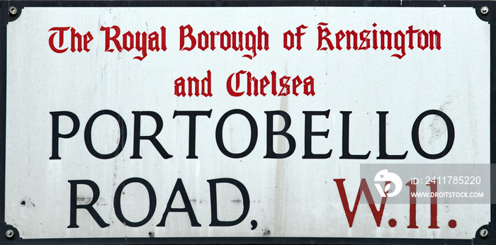 portobello road london street sign detail