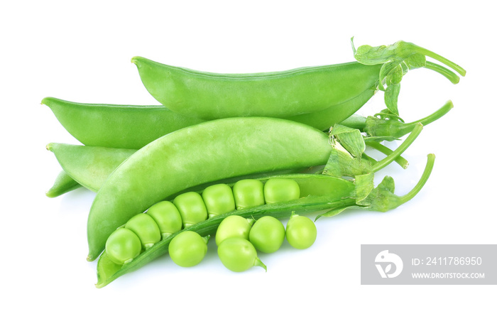 snap peas isolated on white