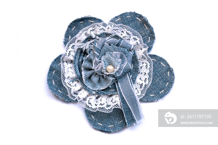 flower made of denim made by own hands