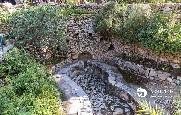 The winepress in The Garden Tomb Jerusalem located in East Jerusalem, Israel