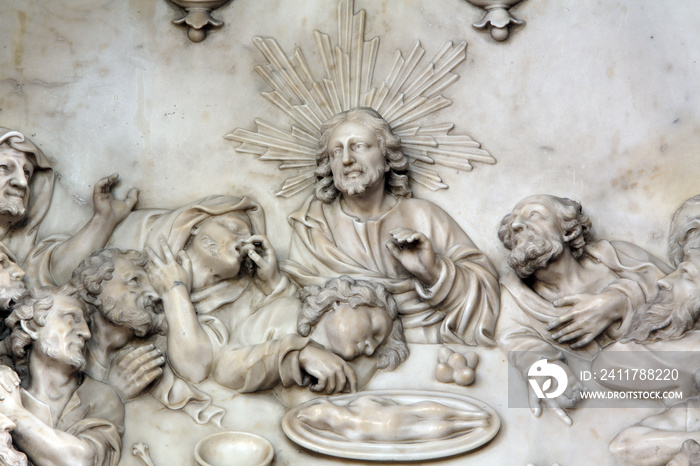 Altar of the Last Supper in Zagreb cathedral dedicated to the Assumption of Mary