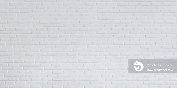 White brick wall pattern and  background panorama,  Seamless old brick wall for white background