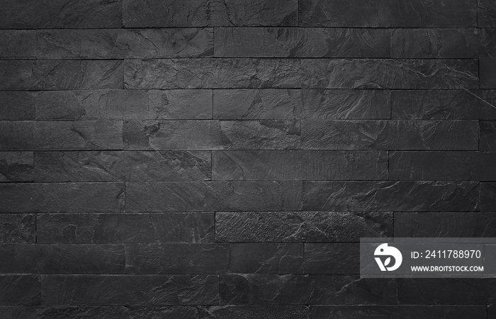 Dark grey black slate texture in natural pattern with high resolution for background and design art work. Black stone wall.