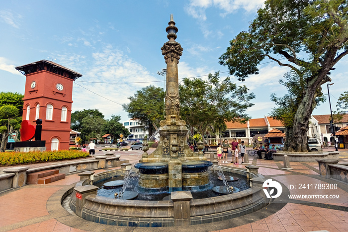 Queen Victoria Fountain at Dutch square in Melaka Malaysia