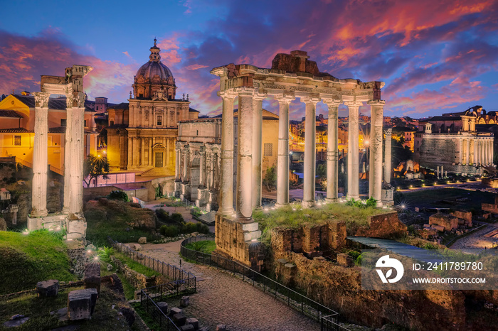 Famous Ruins of Forum Romanum