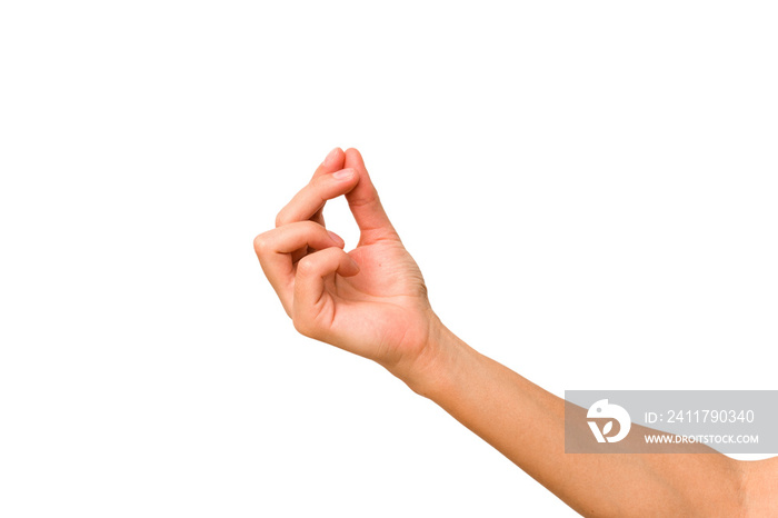 caucasian hands gesturing isolated on a white background