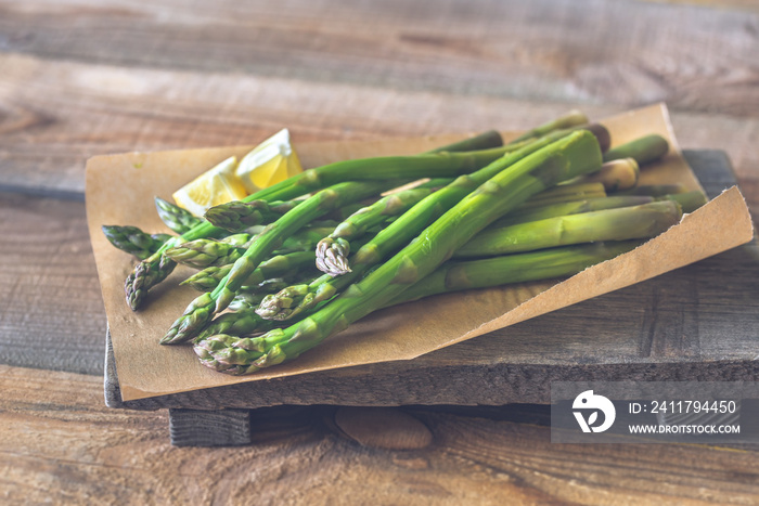 Bunch of cooked asparagus