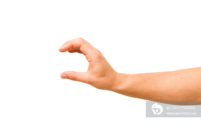 caucasian hands gesturing isolated on a white background